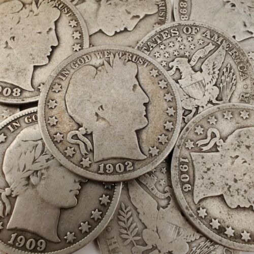Barber Half Dollars - 90% Silver Coins - Circulated - You Choose How Many!
