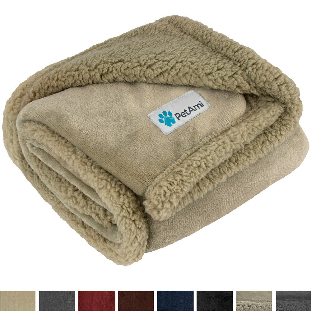 Washable Pet Blanket Fleece Dog Cat Bed Soft Sherpa Reversible Dog Blanket Warm