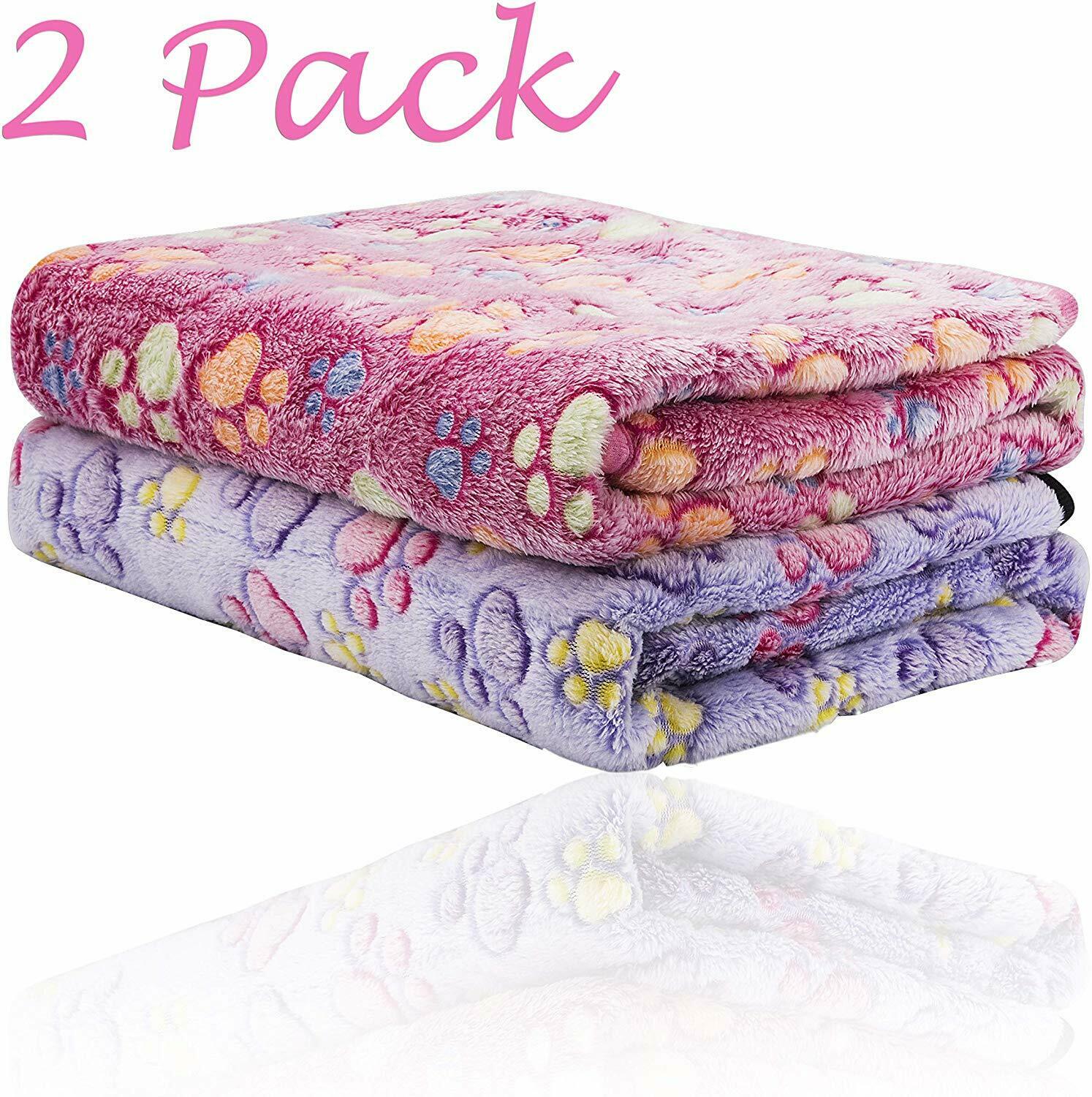 2 Pack Puppy Blanket For Pet Cushion Small Dog Cat Bed Soft Warm Heating Mat