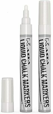White Chalk Markers (2 Pack) Erasable Chalkboard Pens For Blackboard & Glass