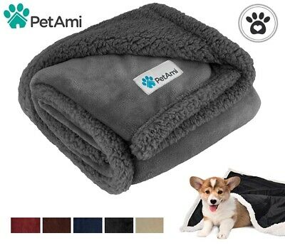 Pet Blanket For Small Medium Dog Puppy Cat Reversible Fleece Warm Sherpa Doggy