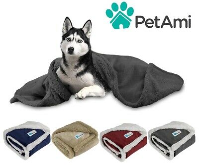 Dog Blanket For Medium Large Dogs Pet Soft Fleece Durable Warm Sherpa Reversible
