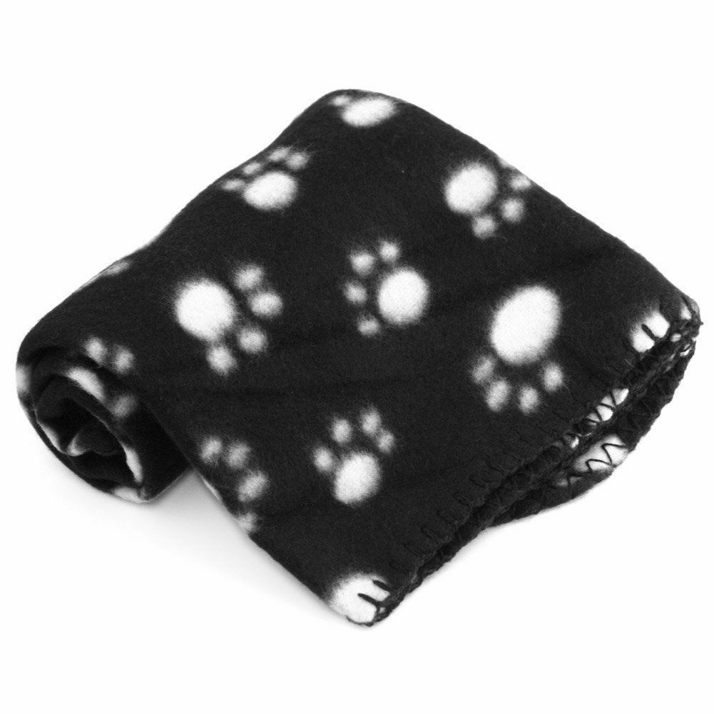 Soft Dog Cat Blanket For Pet Black Cushion Mat Bed Warm Soft 70x60cm