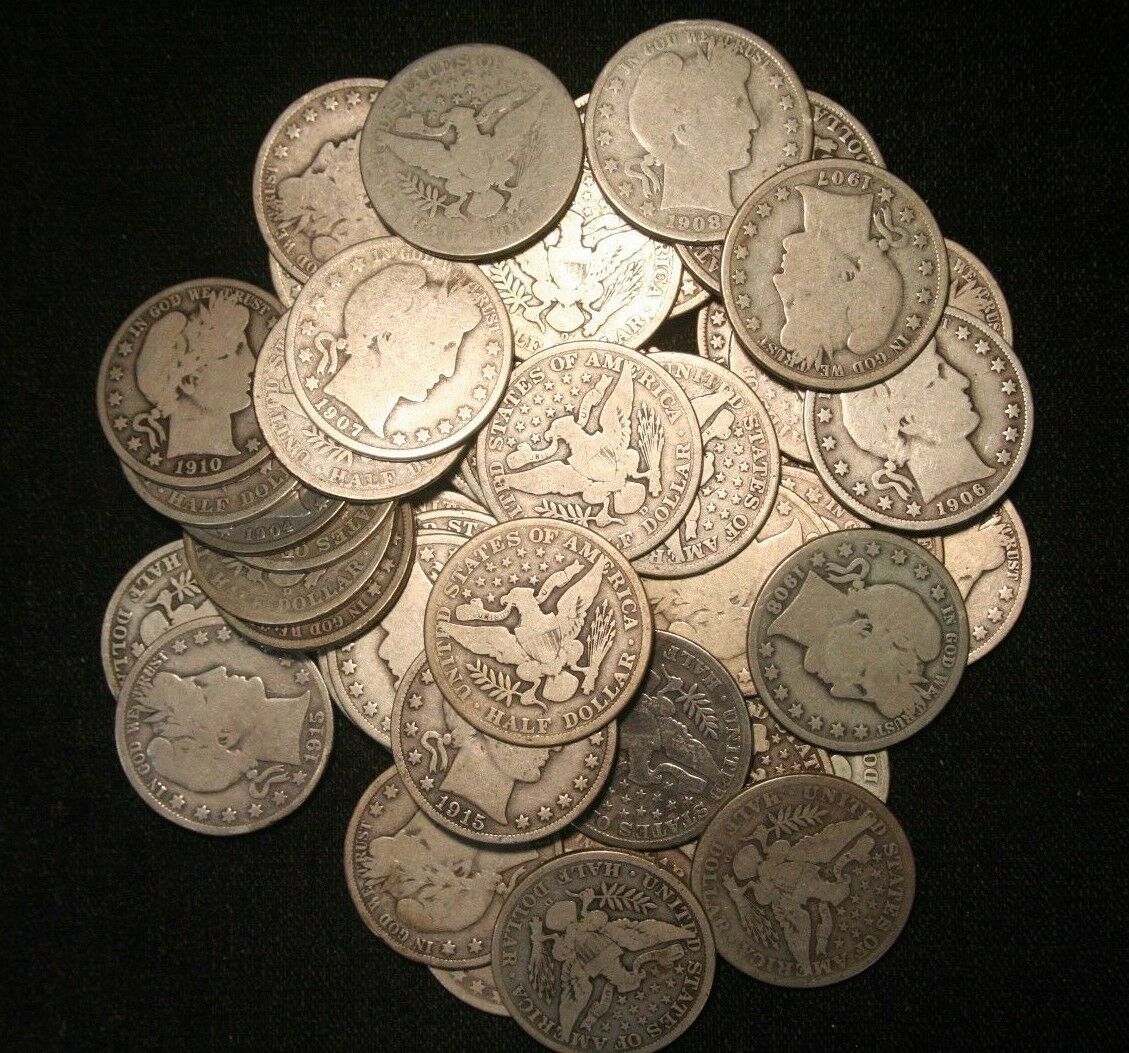 Barber Half Dollars , 90% Silver Coin Lot, Circulated Cull, Choose How Many!